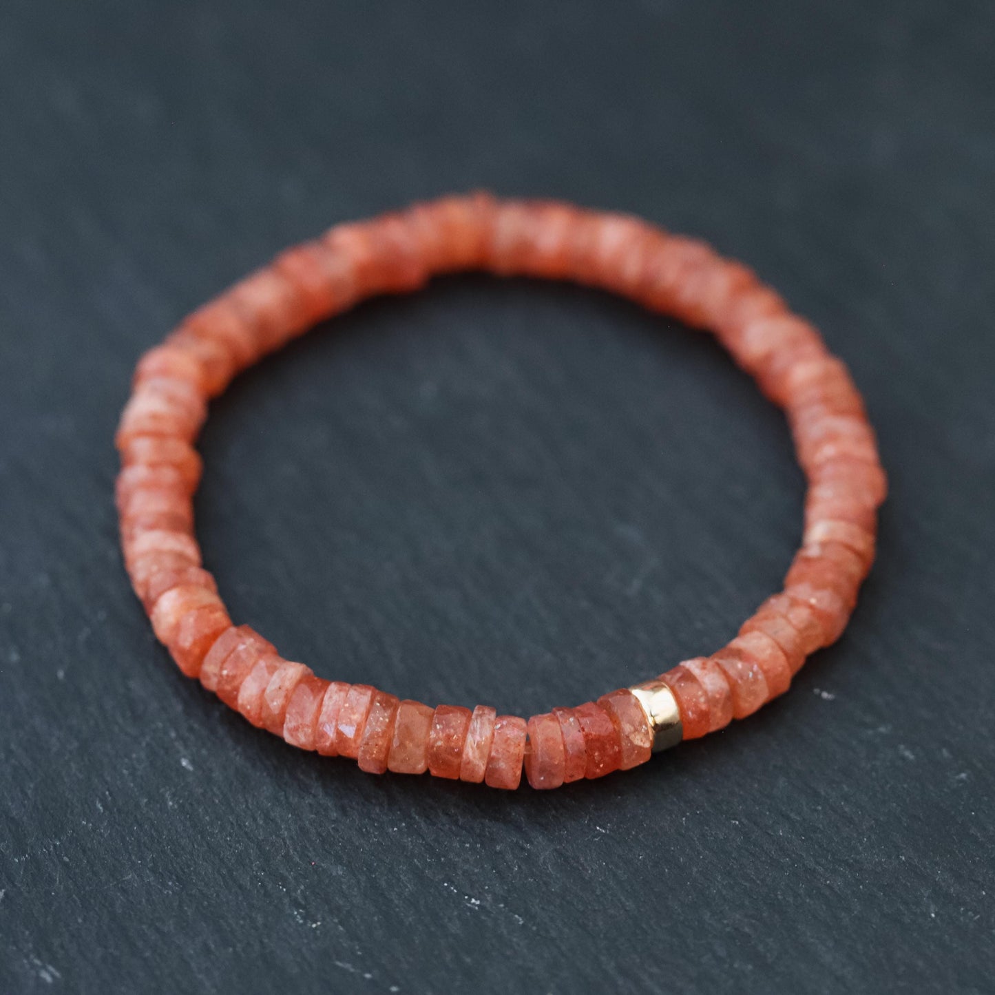 aaaa+ Sunstone Bracelet | Genuine sunstone bracelet [EBSM1925] | Sunstone gold bracelet | Sunstone solar plexus chakra | AAA+ sunstone *bss