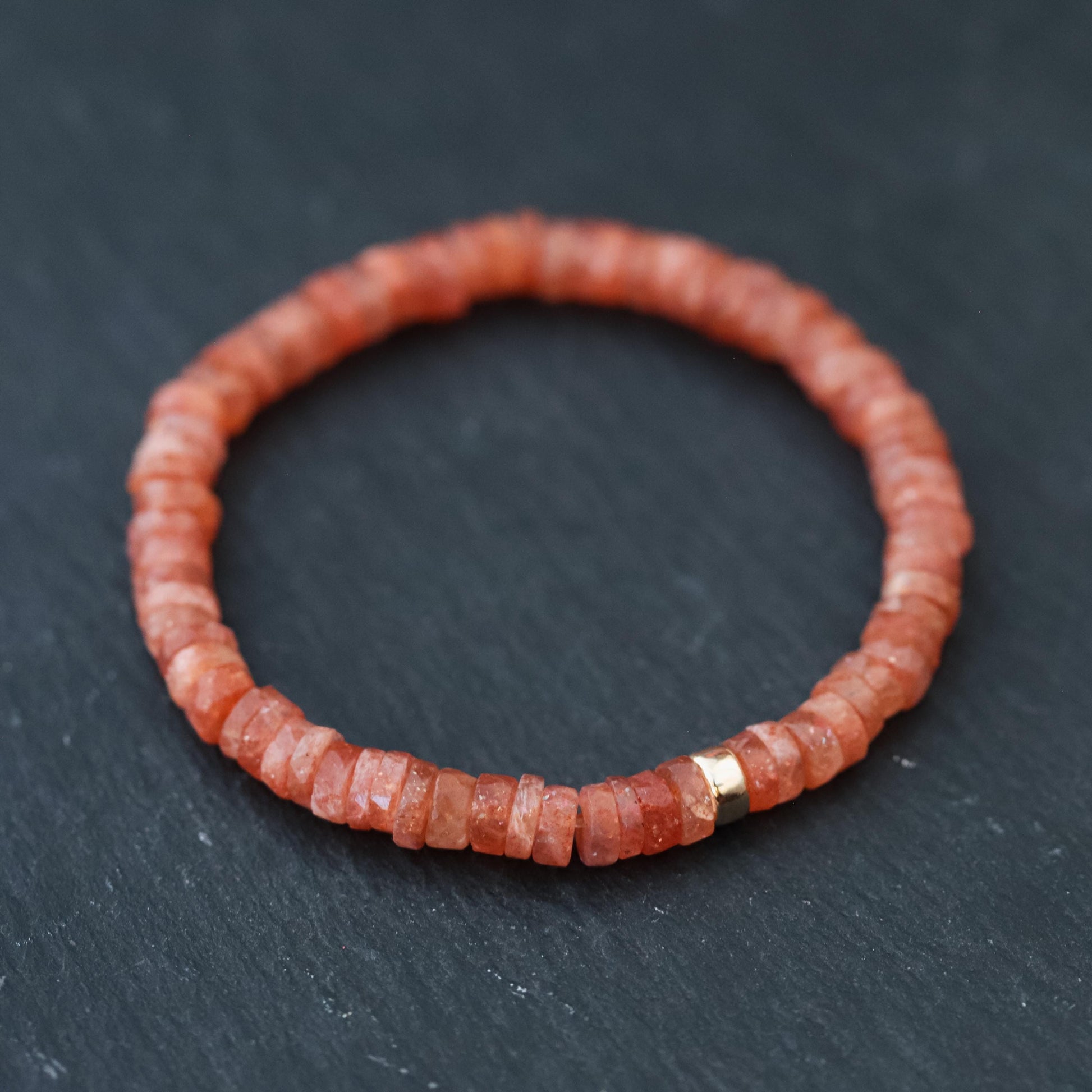 aaaa+ Sunstone Bracelet | Genuine sunstone bracelet [EBSM1925] | Sunstone gold bracelet | Sunstone solar plexus chakra | AAA+ sunstone *bss