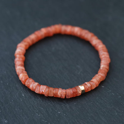 aaaa+ Sunstone Bracelet | Genuine sunstone bracelet [EBSM1925] | Sunstone gold bracelet | Sunstone solar plexus chakra | AAA+ sunstone *bss