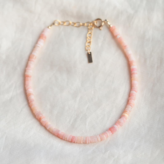 Pink Opal Anklet – Soft, Heart-Centered Beauty