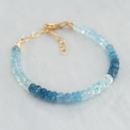Santa Maria Aquamarine Bracelet | AAAA+ Aquamarine | Aquamarine Bracelet [EBAP1246] | Aquamarine Jewelry | *BSS *G