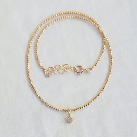 White Topaz Pendant - Gold Vermeil or 14K