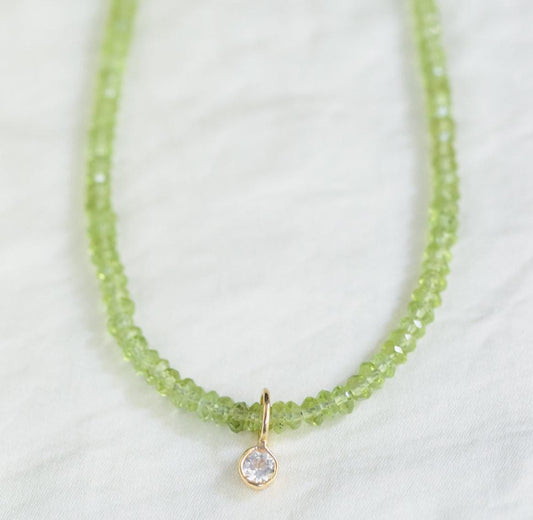 White Topaz Pendant - Gold Vermeil or 14K