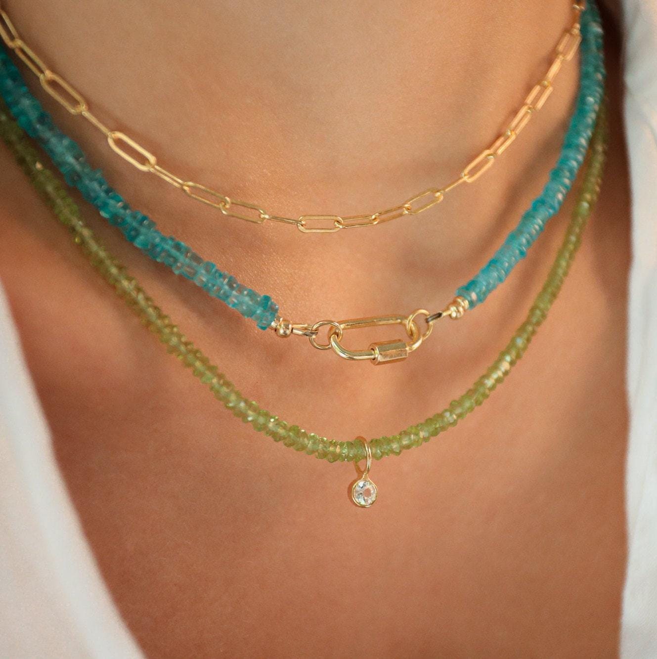 Peridot White Topaz - 14K