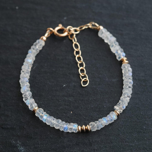 Rainbow moonstone | High flash moonstone | Dainty Moonstone Bracelet [EBMP1035_DIP] | Gold Moonstone bracelet | June birthstone *bs *G