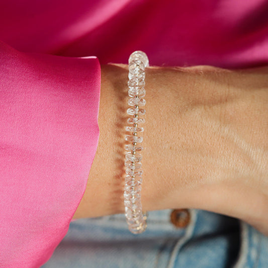 AAAA+ white topaz | white topaz bracelet | 100% genuine white topaz [EBWP1932_dip] | natural white topaz bracelet | white topaz beaded