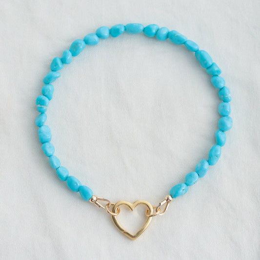 Sleeping Beauty Turquoise Heart Bracelet