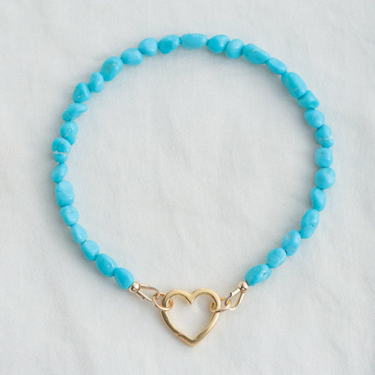 Sleeping Beauty Turquoise Heart Bracelet