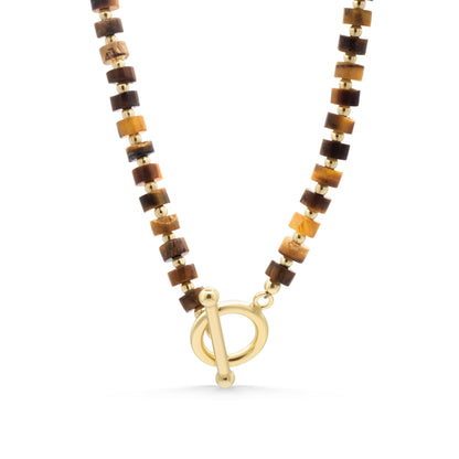 Tiger’s Eye Necklace – 14K Gold Filled Toggle Clasp