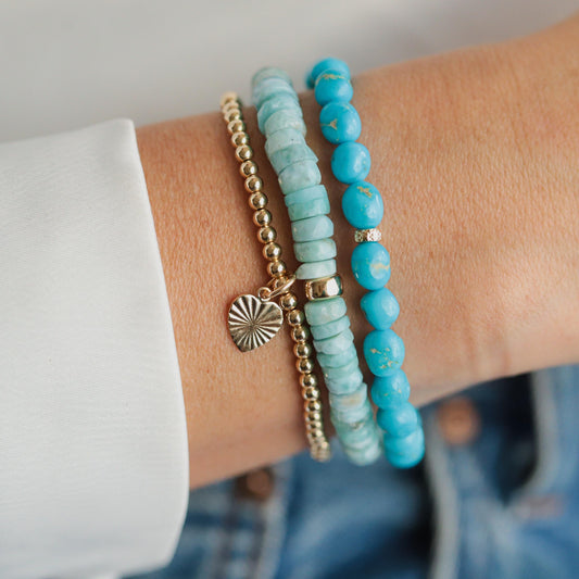 14K GOLD Sleeping beauty turquoise