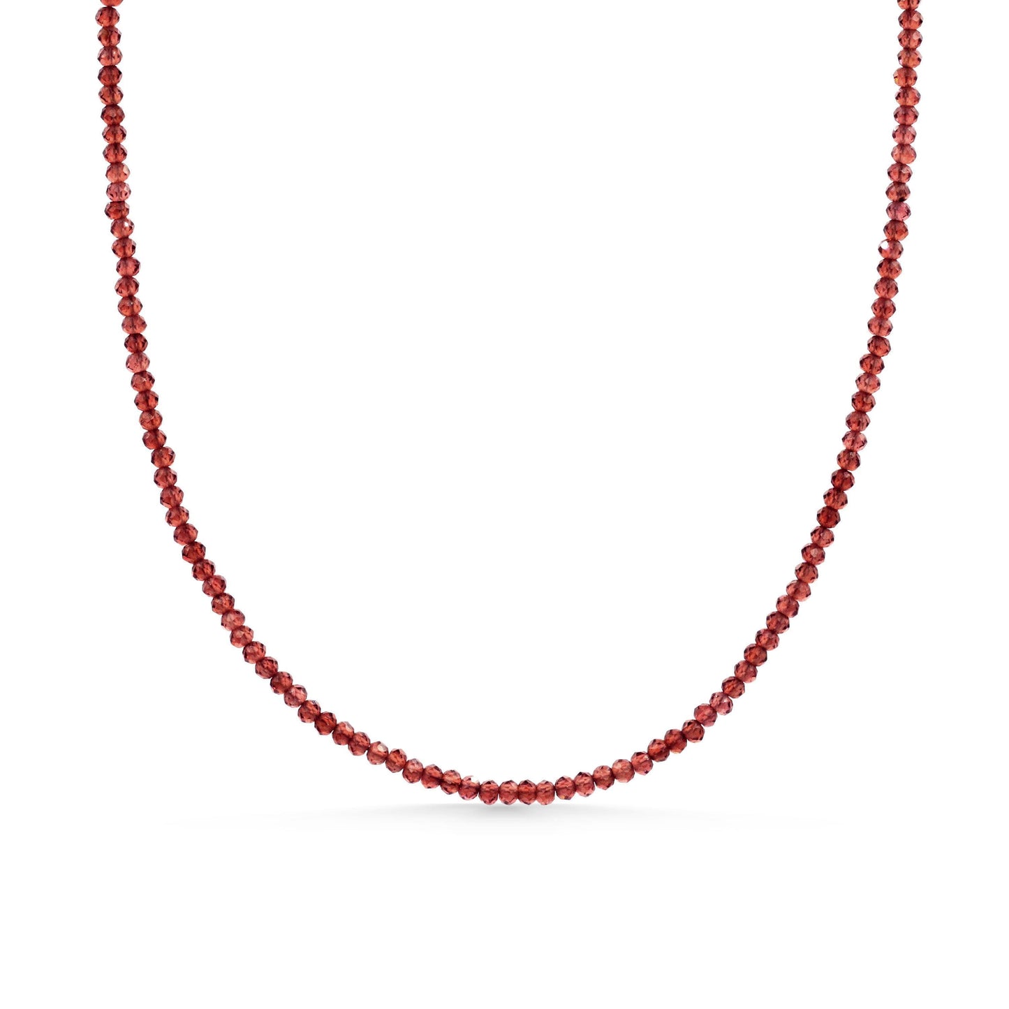 Garnet Necklace | Women's Garnet Choker Necklace | [ENGM1708] Faceted Red Garnet | January birthstone | gold garnet