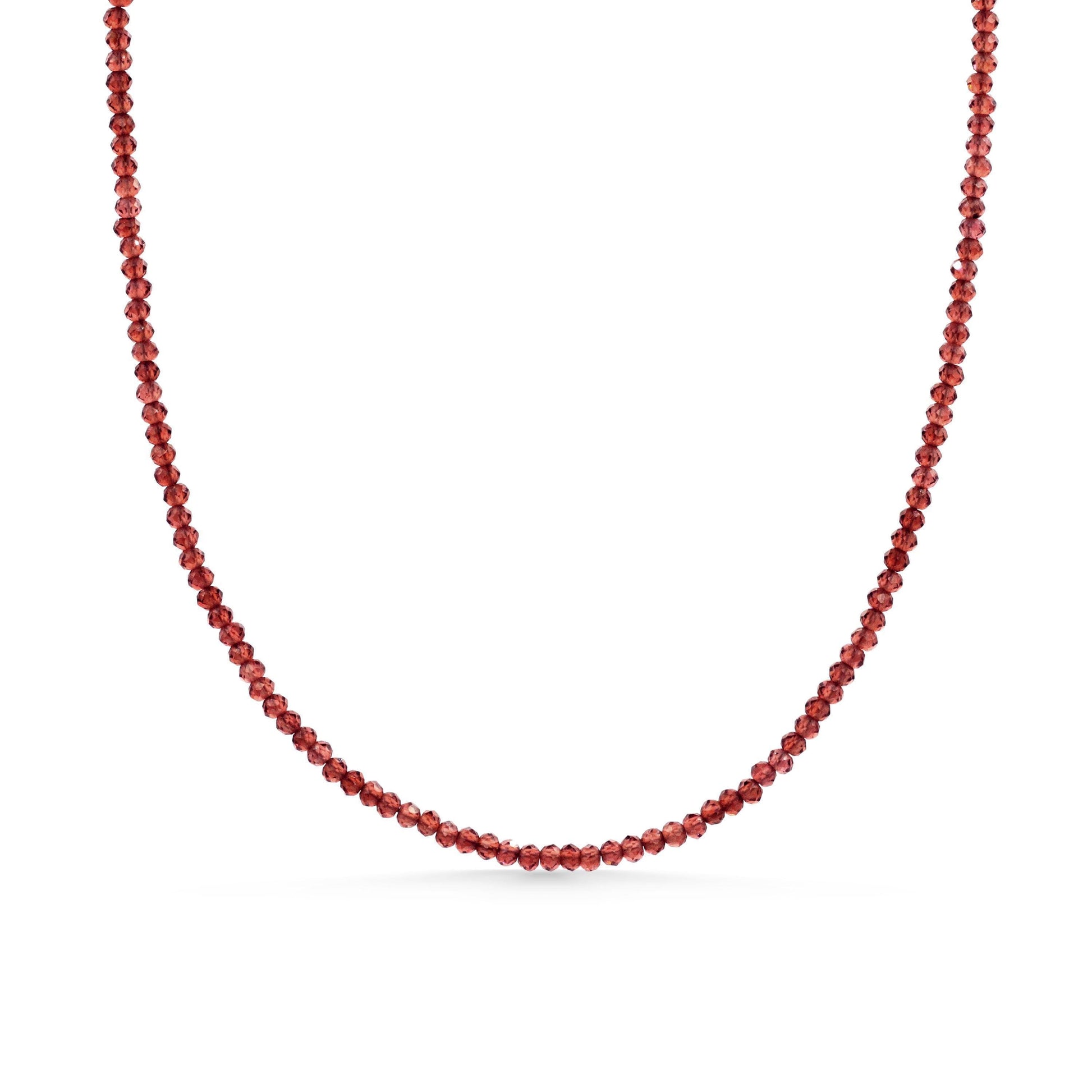 Garnet Necklace | Women's Garnet Choker Necklace | [ENGM1708] Faceted Red Garnet | January birthstone | gold garnet