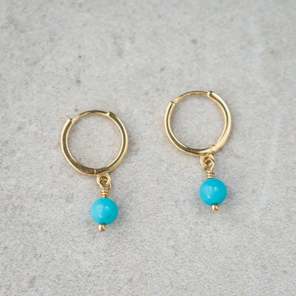 Sleeping Beauty Hoops - 14K