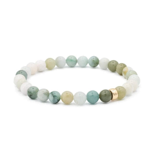 Burmese Jade Bracelet – Solid Gold Accent