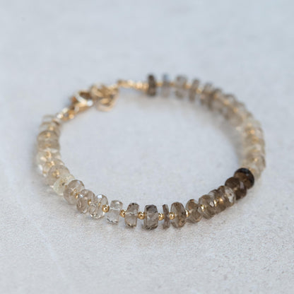 Smoky Quartz Bracelet | Dainty smoky quartz bracelet | Grounding Root Chakra [EBSP1558] | Dainty smoky quartz bracelet | smoky quartz