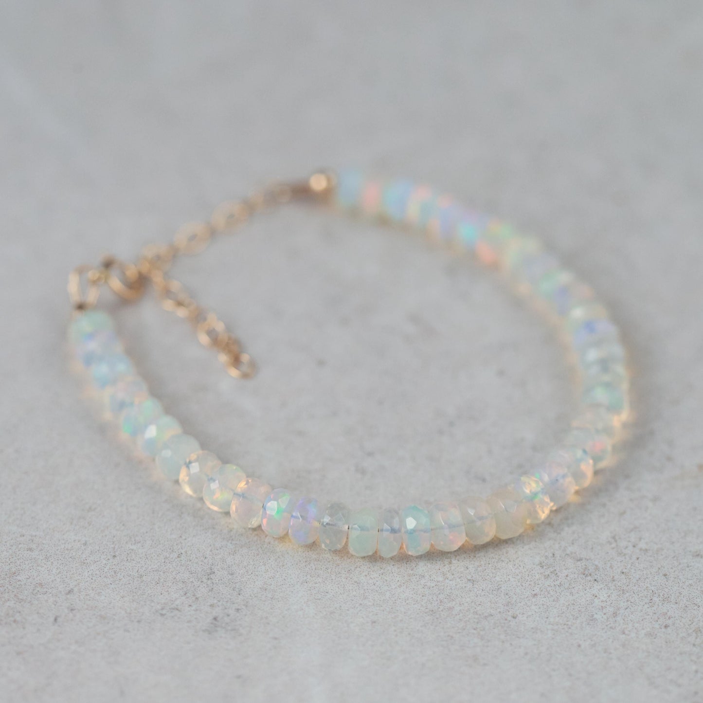 SOLID 14K GOLD Ethiopian Welo Opal Dainty Bracelet. [EBEP1650] Flashy opal bracelet | Gold Filled | AAA Quality Opal Delicate Stacking