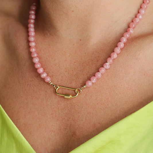 last one! AAAA+ Rhodochrosite Beaded Necklace, 6mm Rhodochrosite necklace [ENRP1321] | Rhodochrosite Necklace | Rhodochrosite Necklace