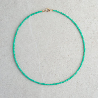 Chrysoprase Beaded Necklace - 14K