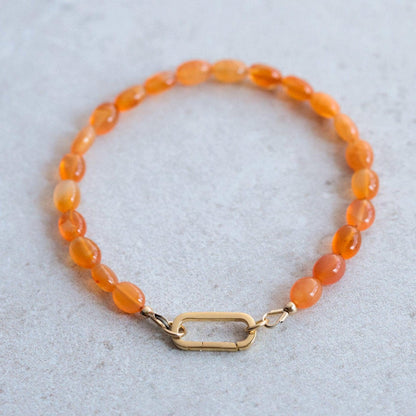 Carnelian bracelet | Genuine Carnelian | carnelian gemstone [EBCM1429] | orange natural stone | vitality, confidence
