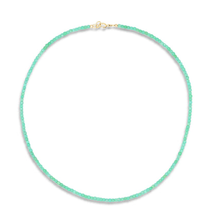 Chrysoprase Beaded Necklace - 14K