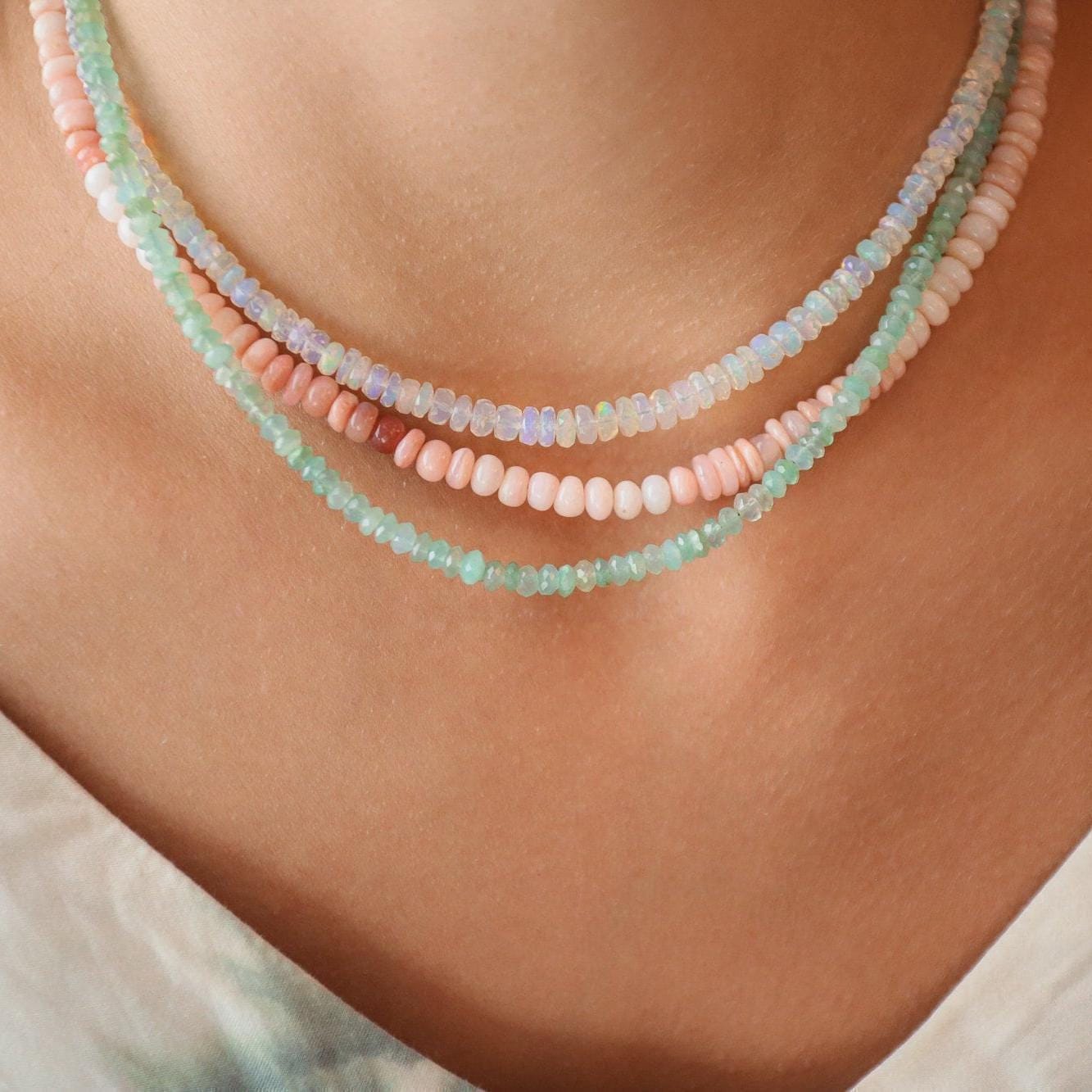 Candy Pink Opal necklace