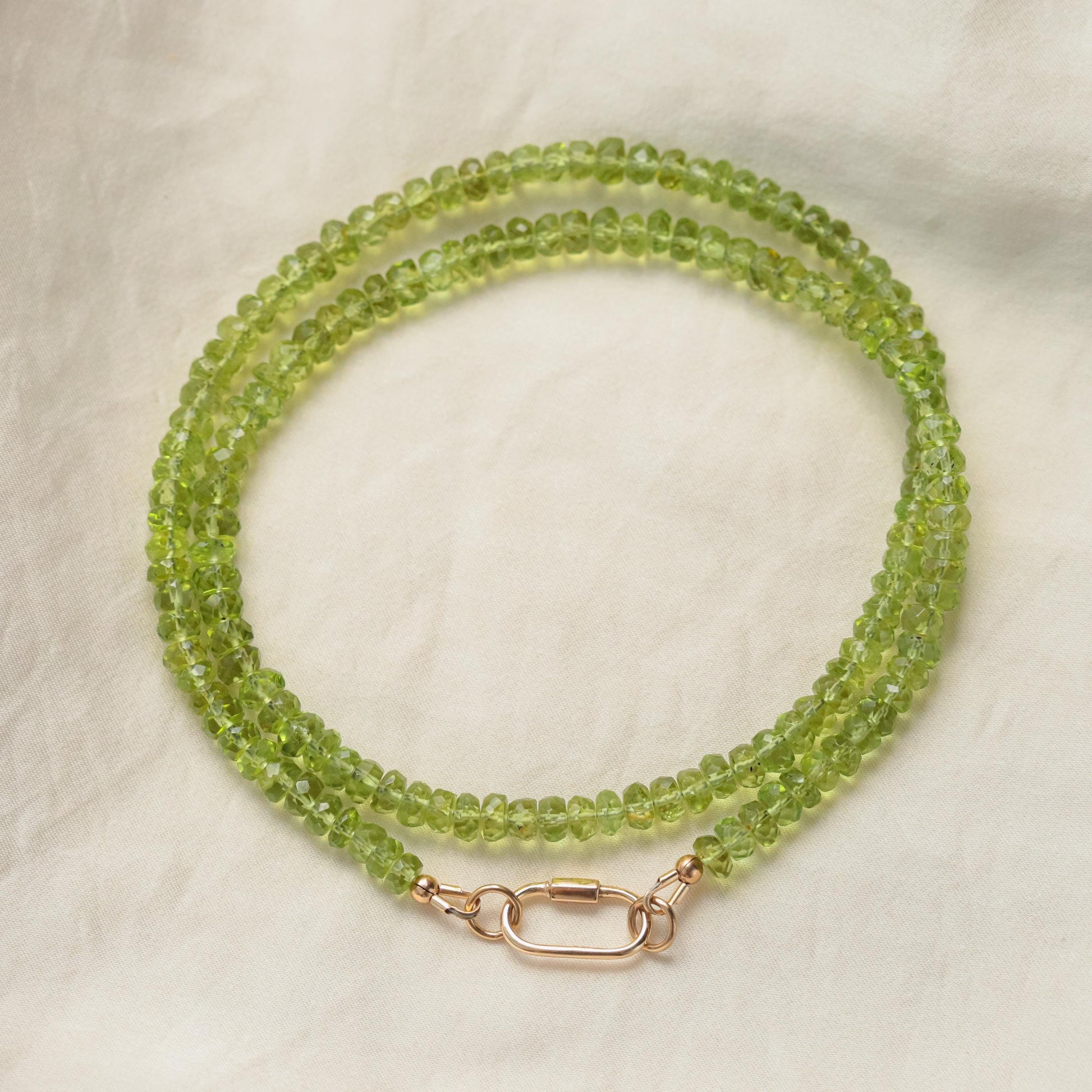 Peridot necklace - beaded peridot necklace - natural green gemstone peridot jewelry - August - 16 year anniversary *G