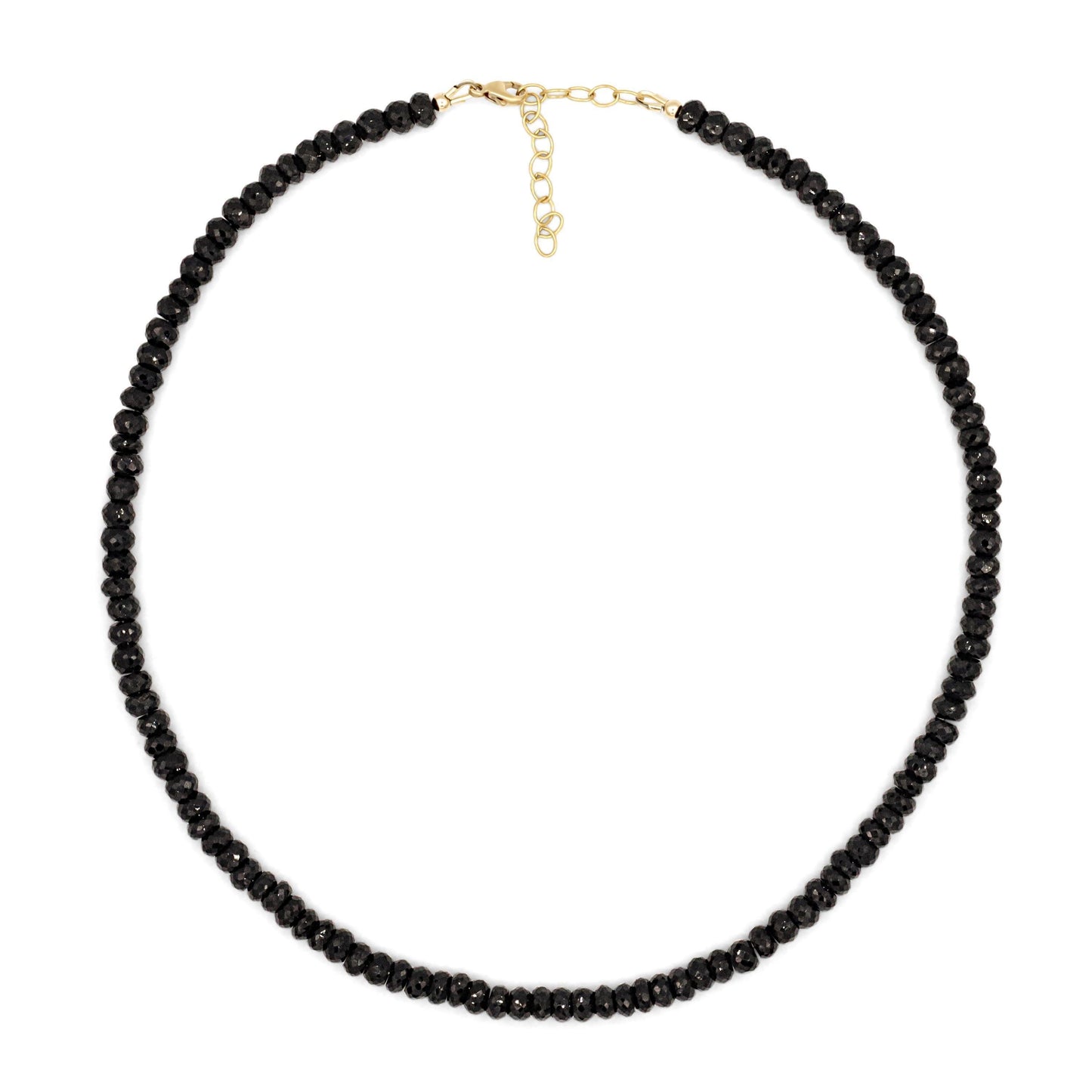 Vanta Black Spinel Necklace by Earthly Abundance Jewelry featuring a sleek black spinel pendant on a delicate chain.