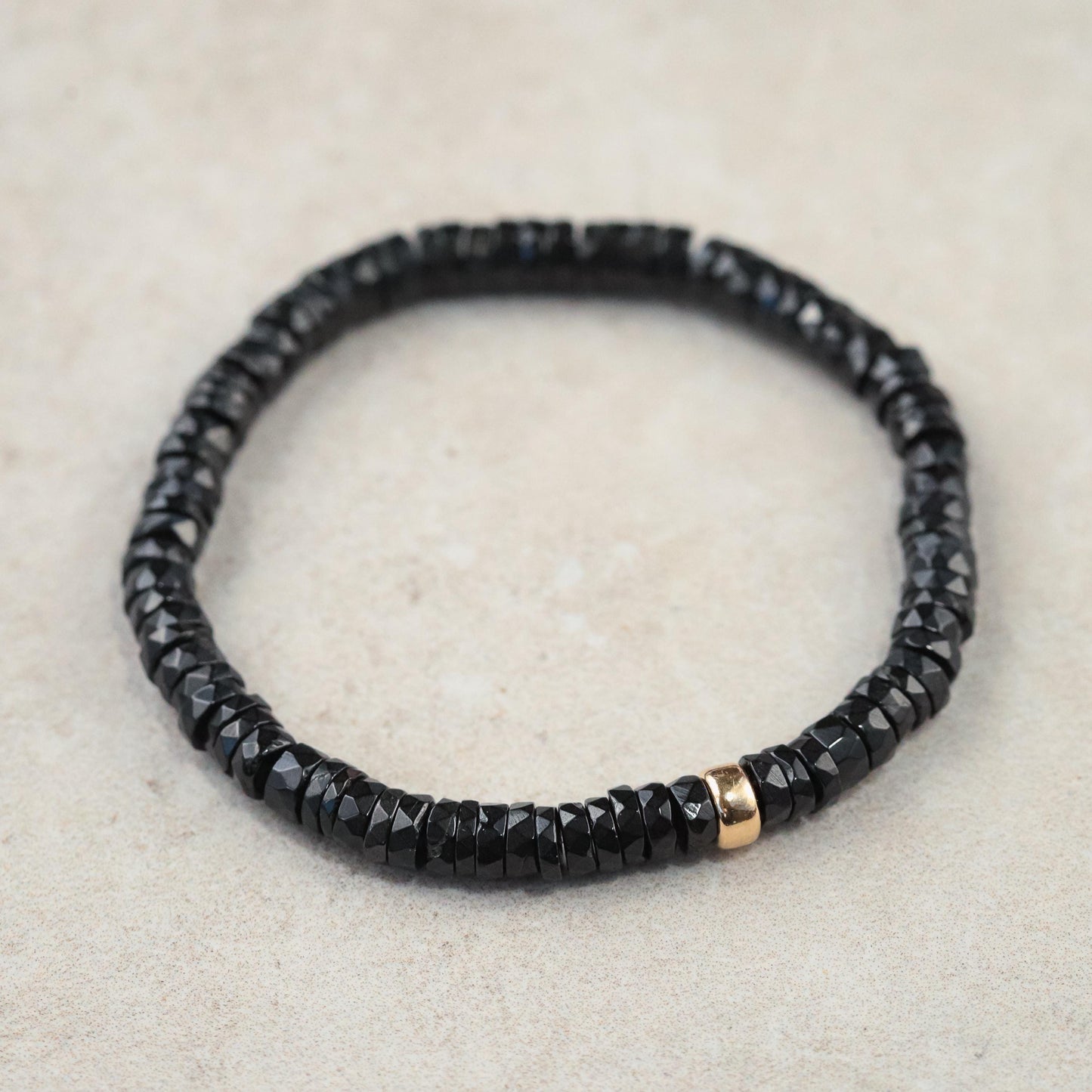 Black Tourmaline Bracelet, FACETED black tourmaline bracelet, [EBTM1578] Genuine Black Tourmaline, Energy Bracelet *BS *W