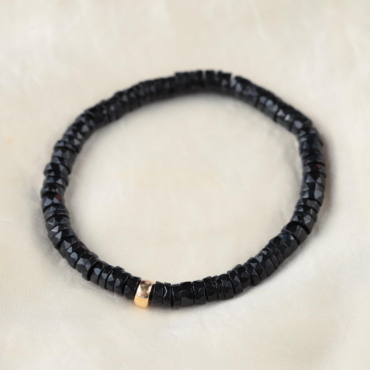 Black Tourmaline Bracelet, FACETED black tourmaline bracelet, [EBTM1578] Genuine Black Tourmaline, Energy Bracelet *BS *W