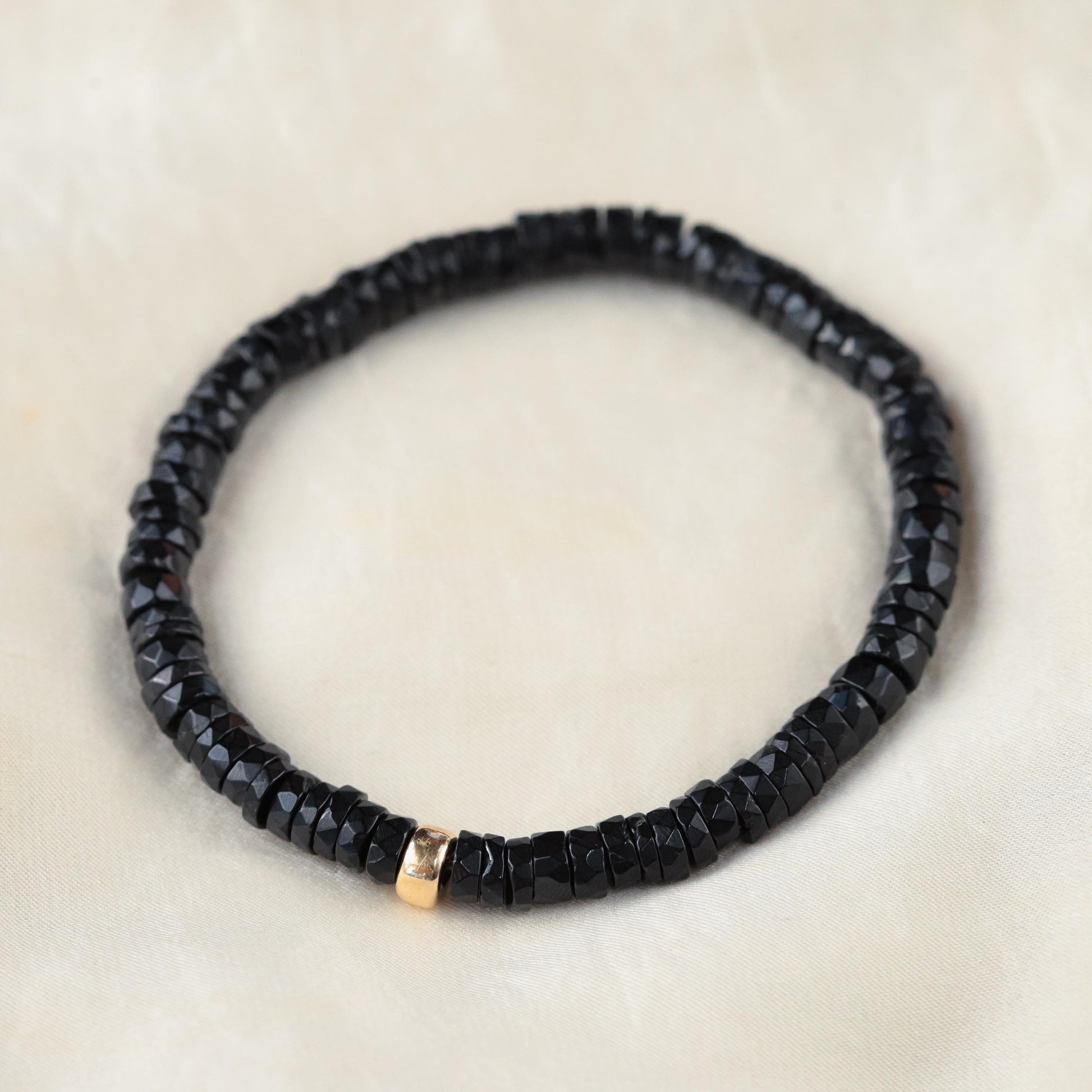 Black Tourmaline Bracelet, FACETED black tourmaline bracelet, [EBTM1578] Genuine Black Tourmaline, Energy Bracelet *BS *W