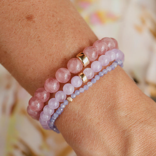 14K GOLD Lavender Amethyst Bracelet 6mm | Soothing lavender amethyst | [EBAM1666] Light purple gemstone bracelet, amethyst birthstone
