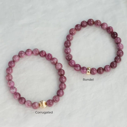 14K GOLD Rare pink Tourmaline Bracelet | Pink tourmaline beaded bracelet 8mm [EBPM2018] | Pink Tourmaline Jewelry | Tourmaline Bracelet