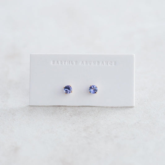 Tanzanite stud earrings - 14K