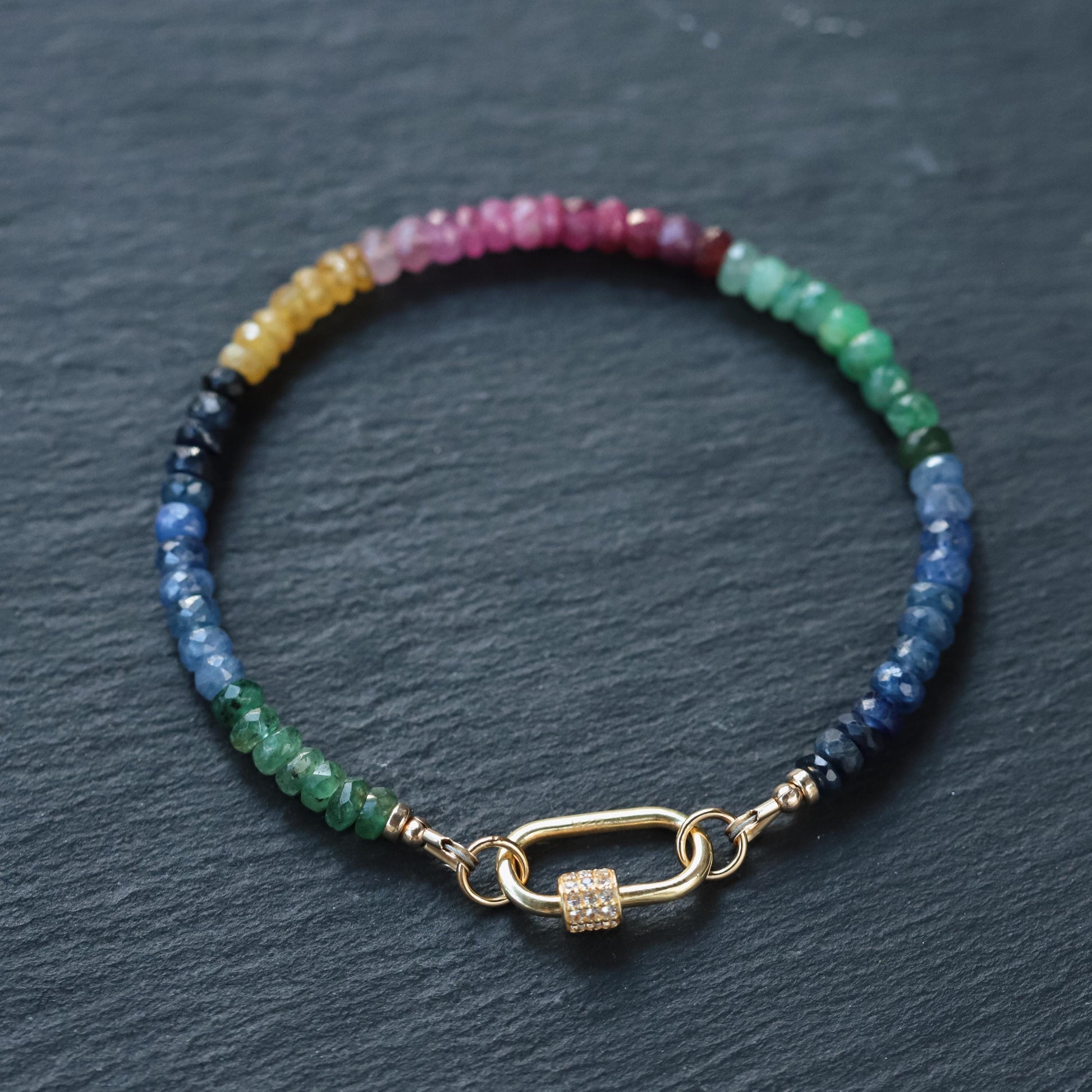 Multi Sapphire Carabiner Bracelet