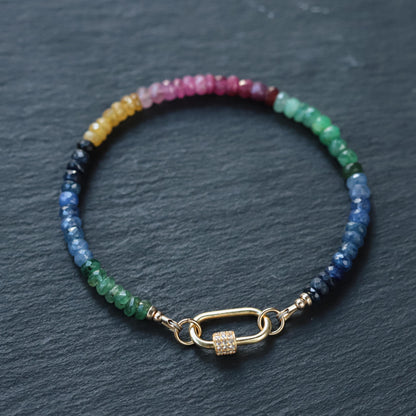 Multi Sapphire Carabiner Bracelet