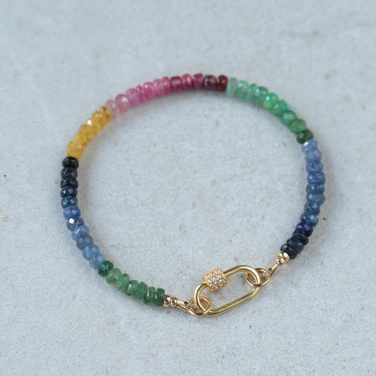 Multi Sapphire Carabiner Bracelet