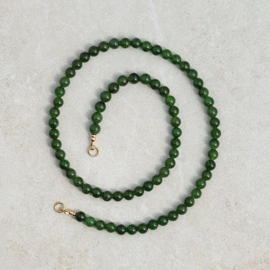 Canadian Jade Necklace | Beaded Jade gemstone necklace | Genuine jade necklace | green jade necklace | Canadian jade necklace 6mm
