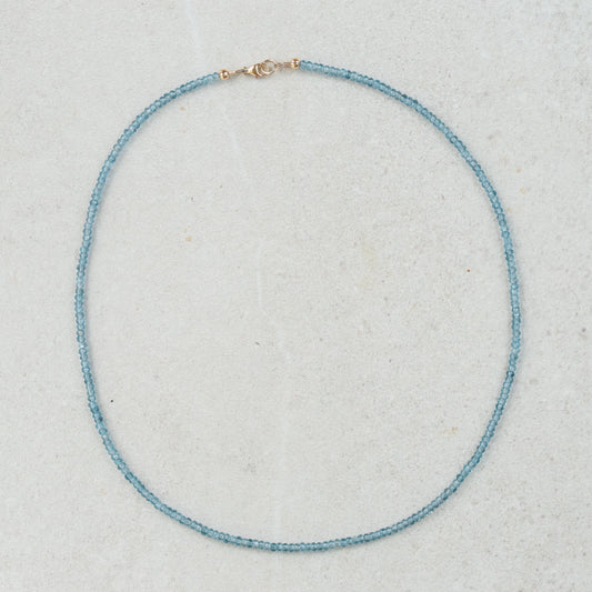 London Blue Topaz Necklace [ENLM1099] Deep Blue Clarity, Sterling Silver, Gold Filled or Solid 14K Gold