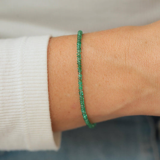 Zambian Emerald Smooth Rondel Bracelet