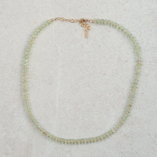 Heishi Gemstone Necklace - 14K gold filled
