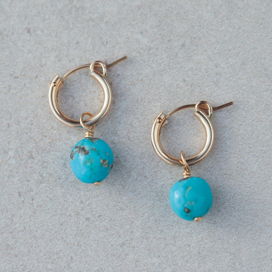 Sleeping Beauty Turquoise Hoops