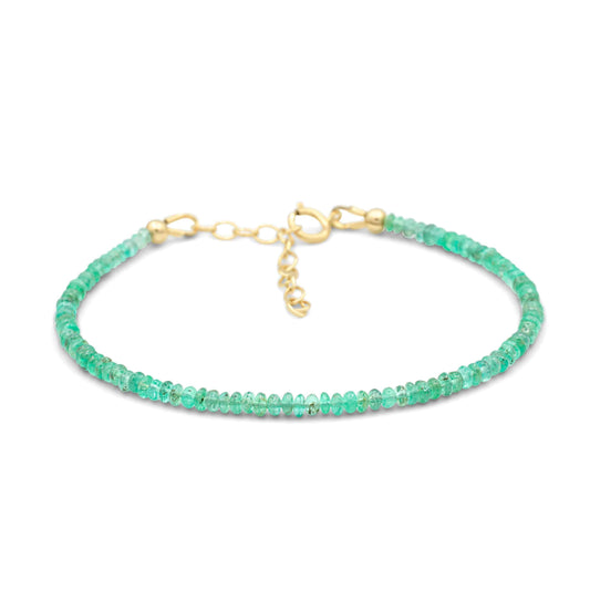 Zambian Emerald Smooth Rondel Bracelet