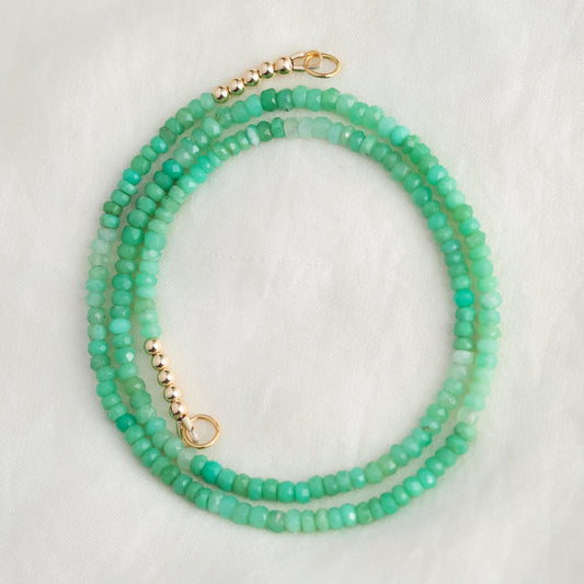 Ombre chrysoprase carabiner