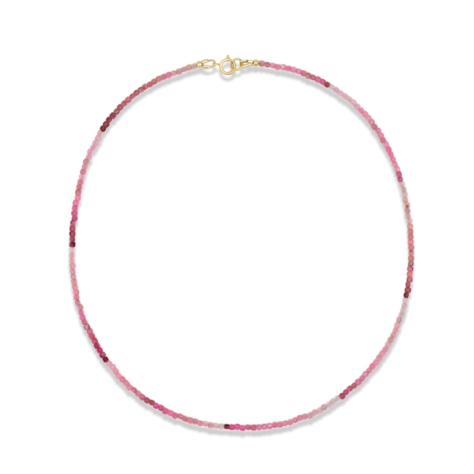 Unique Cube Pink Tourmaline beaded necklace | happy Pink Tourmaline jewelry | Pink Tourmaline gemstone beaded necklace, Pink Tourmaline W