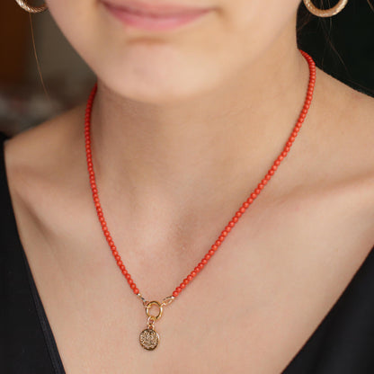 Italian Coral Greek Necklace