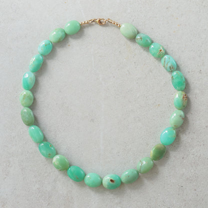 Smooth Nugget Chrysoprase - 14K