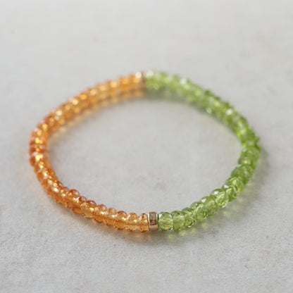 peridot citrine bracelet | faceted highest quality peridot bracelet [EBPM2021] | 100% genuine peridot | natural citrine bracelet