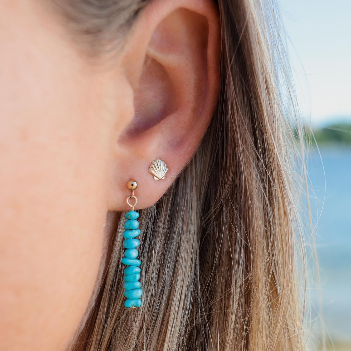 Sleeping Beauty Studs - 14K