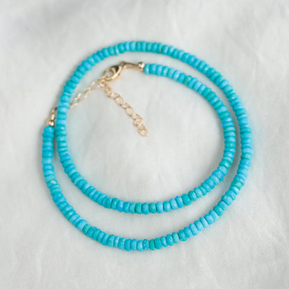 14K GOLD Sleeping beauty necklace, Sleeping Beauty Turquoise, [ENSM2062] Arizona Turquoise Jewelry, December Birthstone, turquoise