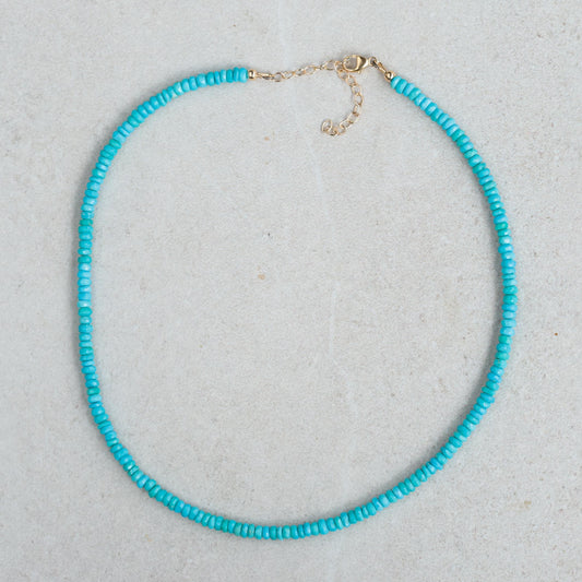 14K GOLD Sleeping beauty necklace, Sleeping Beauty Turquoise, [ENSM2062] Arizona Turquoise Jewelry, December Birthstone, turquoise